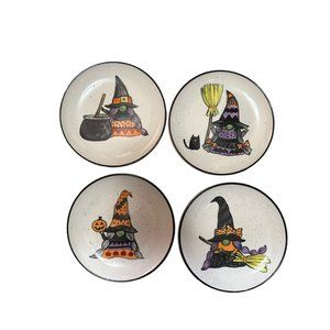 Enchante Accessories Cobwebs & Cauldrons Set of 4 Halloween Appetizer Plates